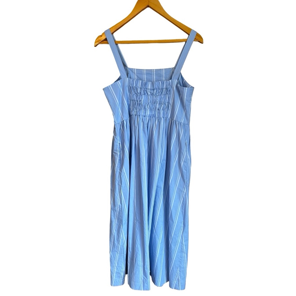a new day 100% Cotton Blue Striped Sleeveless Sundress Midi Dress M - Picture 5 of 8